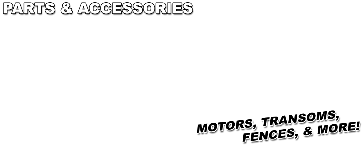 Pontoon boat parts & accessories; electric outboard motors, pontoon boat transoms, pontoon boat frame parts, work barge frame parts pontoon boat steering consoles, pontoon boat fence & railing systems, pontoon boat aluminum decking, etc.
