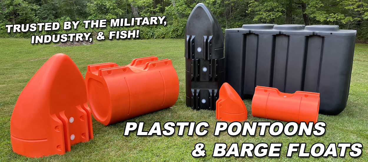 plastic pontoons, barge floats, & houseboat floats