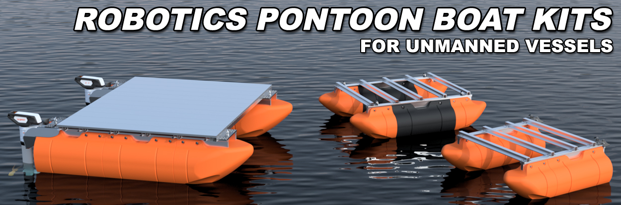 robotics pontoon boat systems - USV pontoon boat kits - UAV support and research boat kits - DIY pontoon platform boat kits