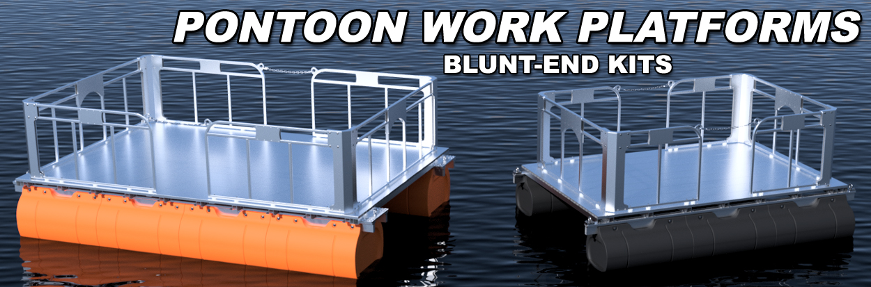 Pontoon work platforms and small service barge systems
